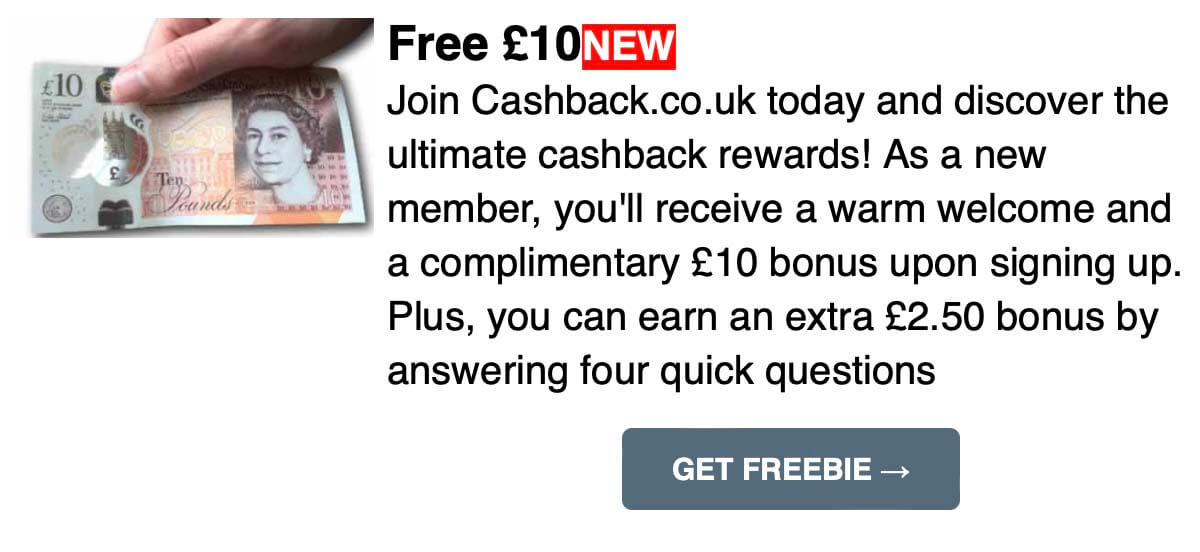 Free £10 Cash